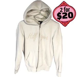 🎉2/$20 Tommy Hilfiger Fur Lined Zip Up Sweater Hoodie Warm Zipper Sweatshirt
